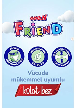 Goo.n Friend 6 Numara Külot Bebek Bezi - Cilt Dostu - 60 Adet